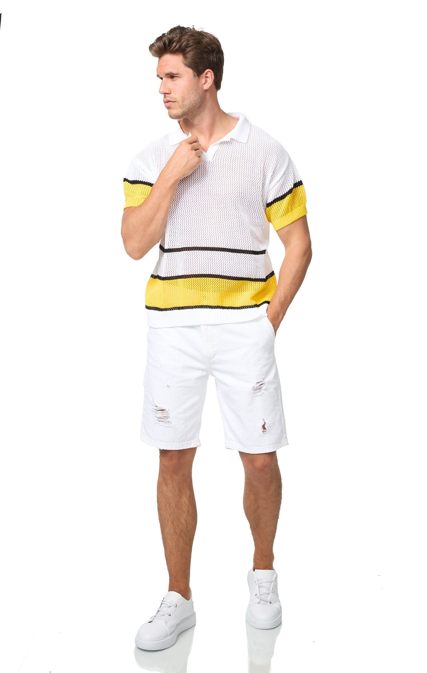 Denim House T-Shirt Sommer Herren Polo Netzshirt in OVERSIZE