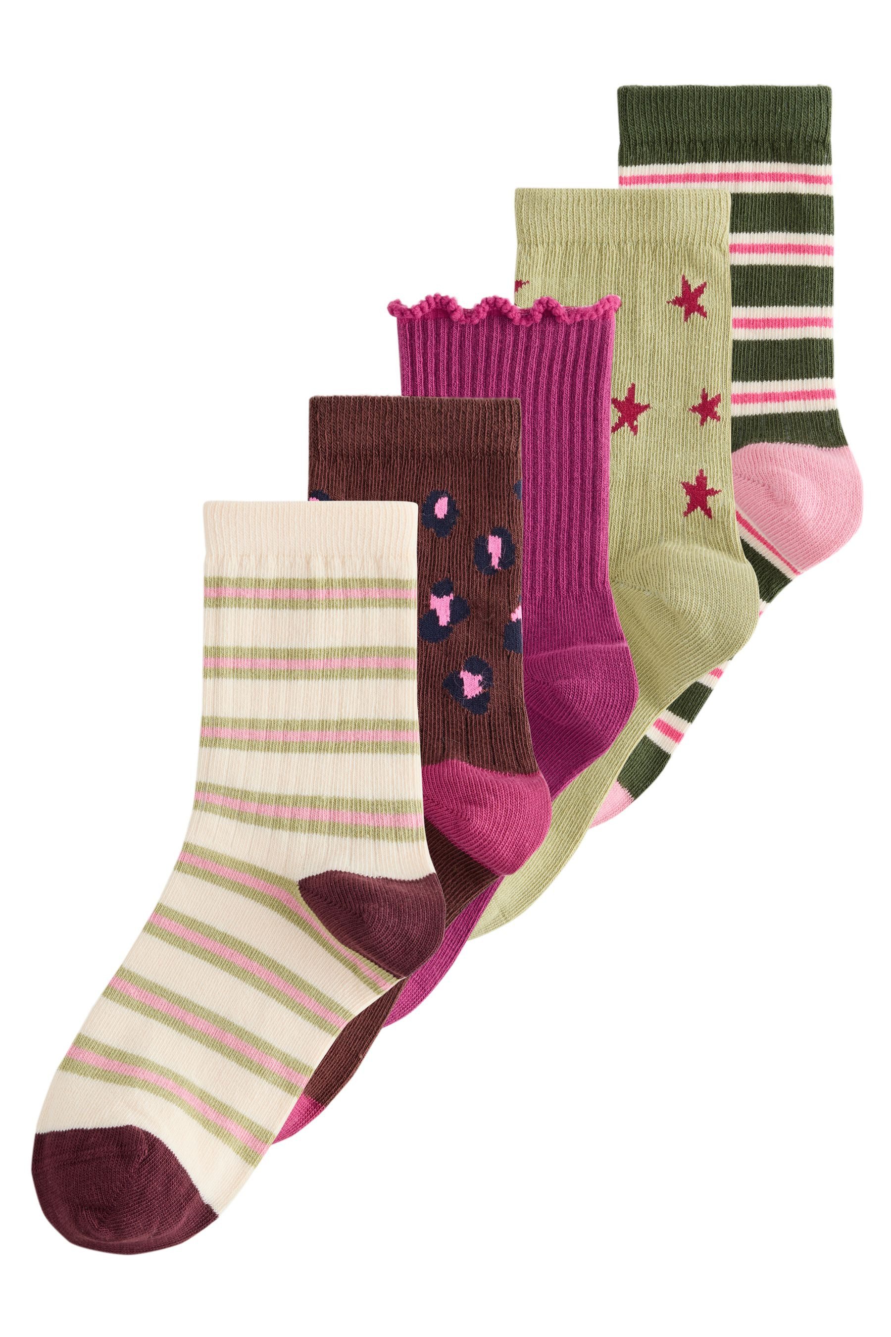 Next Kurzsocken Söckchen, Streifen, Sterne & Animal, 5er-Pack (5-Paar)