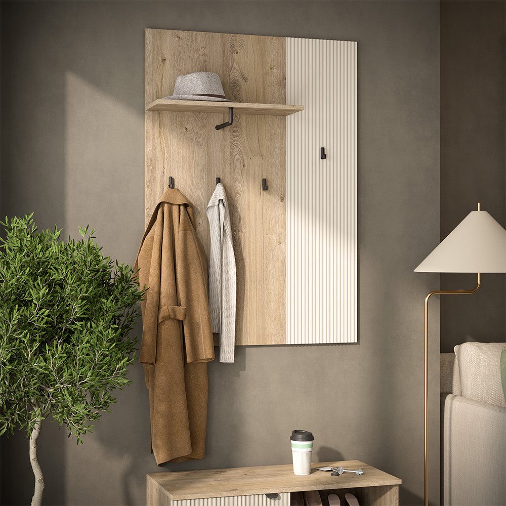 Vicco Garderobenschrank Puerto, Eiche/Cashmere, 86 x 120 cm