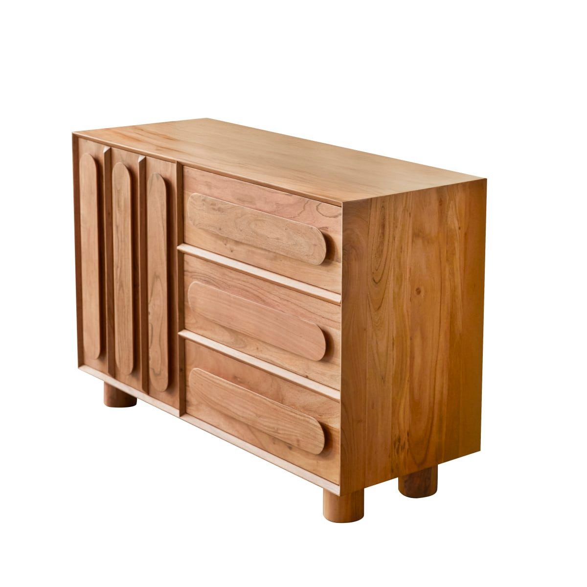 Tikamoon Waschtisch Waschtischunterschrank aus massivem Akazienholz 120 cm - Olga