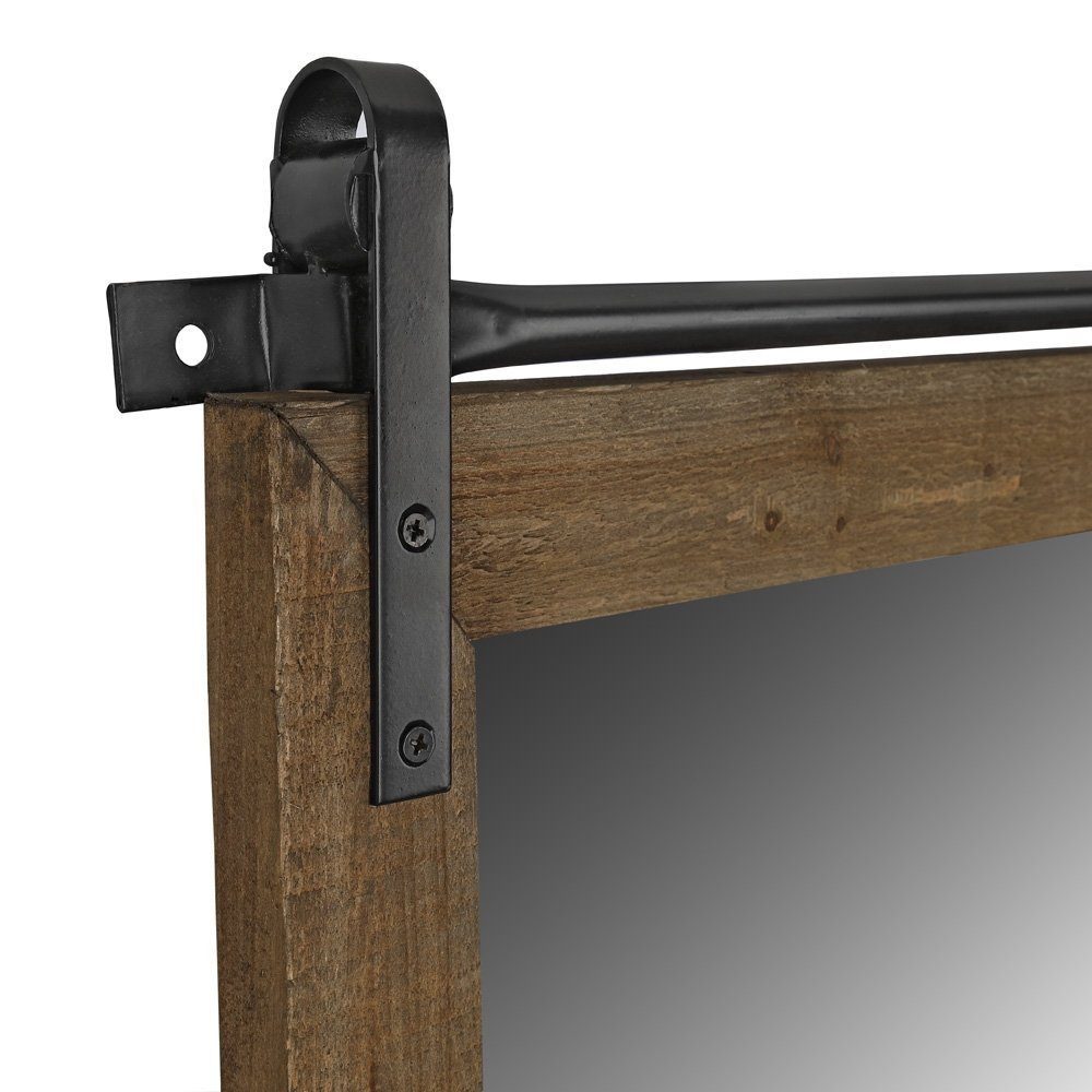 Feel2Home Wandspiegel Spiegel Wandpiegel Holzrahmen rollbar braun 86x71cm Rustikal Landhaus (Stück, 1-St., Einzelartikel), Holzrahmen im dekorativen Shabby-Look