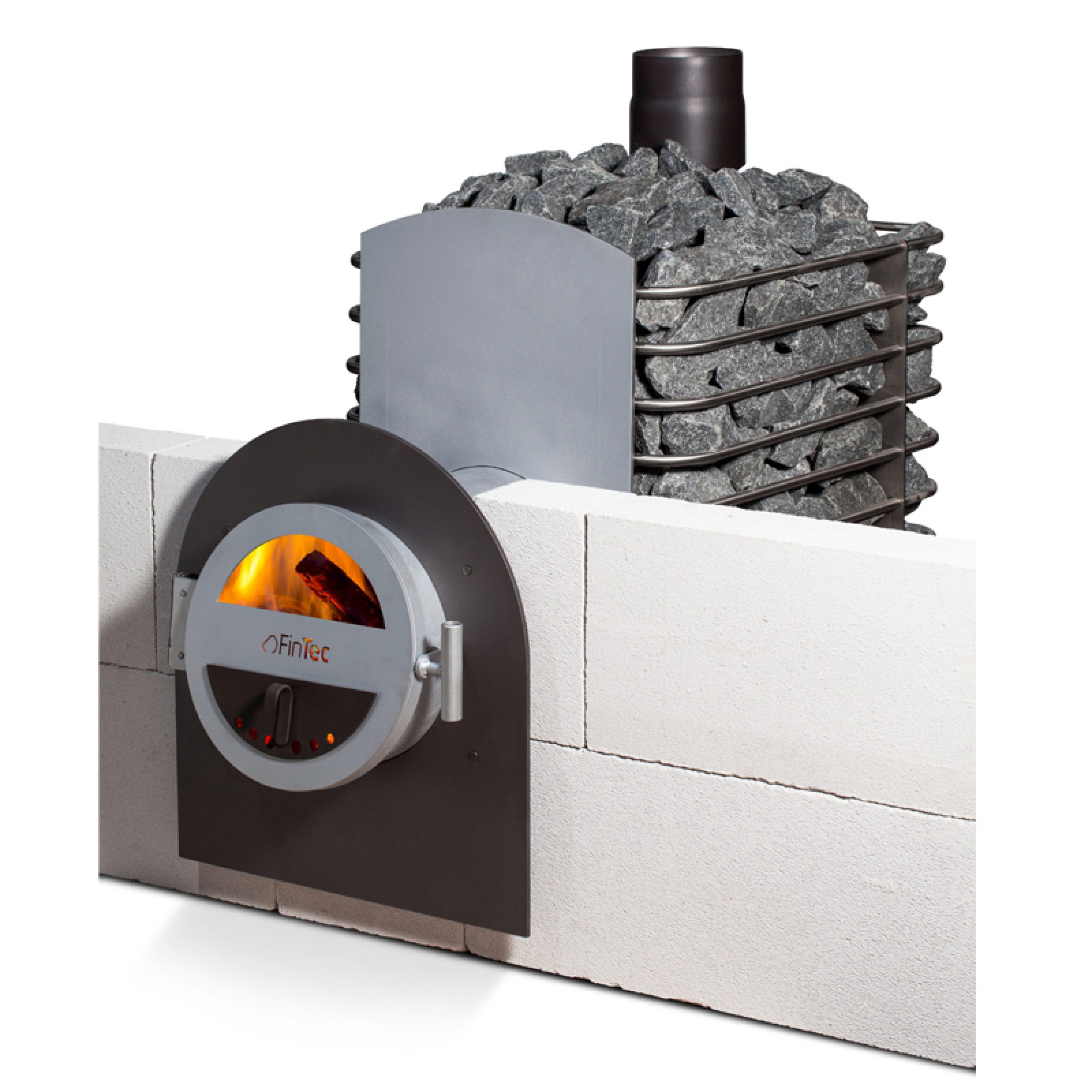 FinTec Saunaofen FinTec LORA Loko MH Holzofen mit Außenbefeuerung 14,6 kW Saunaofen
