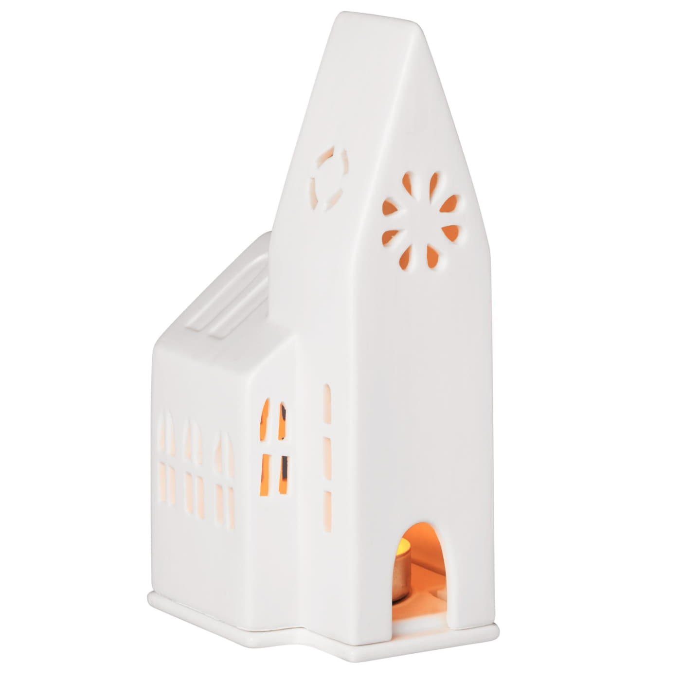 & Design 2 Räder Kleine Set Kirche inkl. Teelichthalter Reinigungsschwamm Lichthaus Lichtzauber