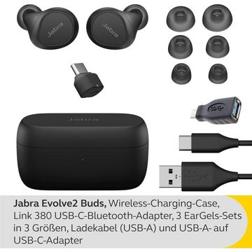 Jabra Evolve2 Buds True wireless In-Ear-Kopfhörer (Bluetooth, mit aktiver Geräuschunterdrückung (ANC)