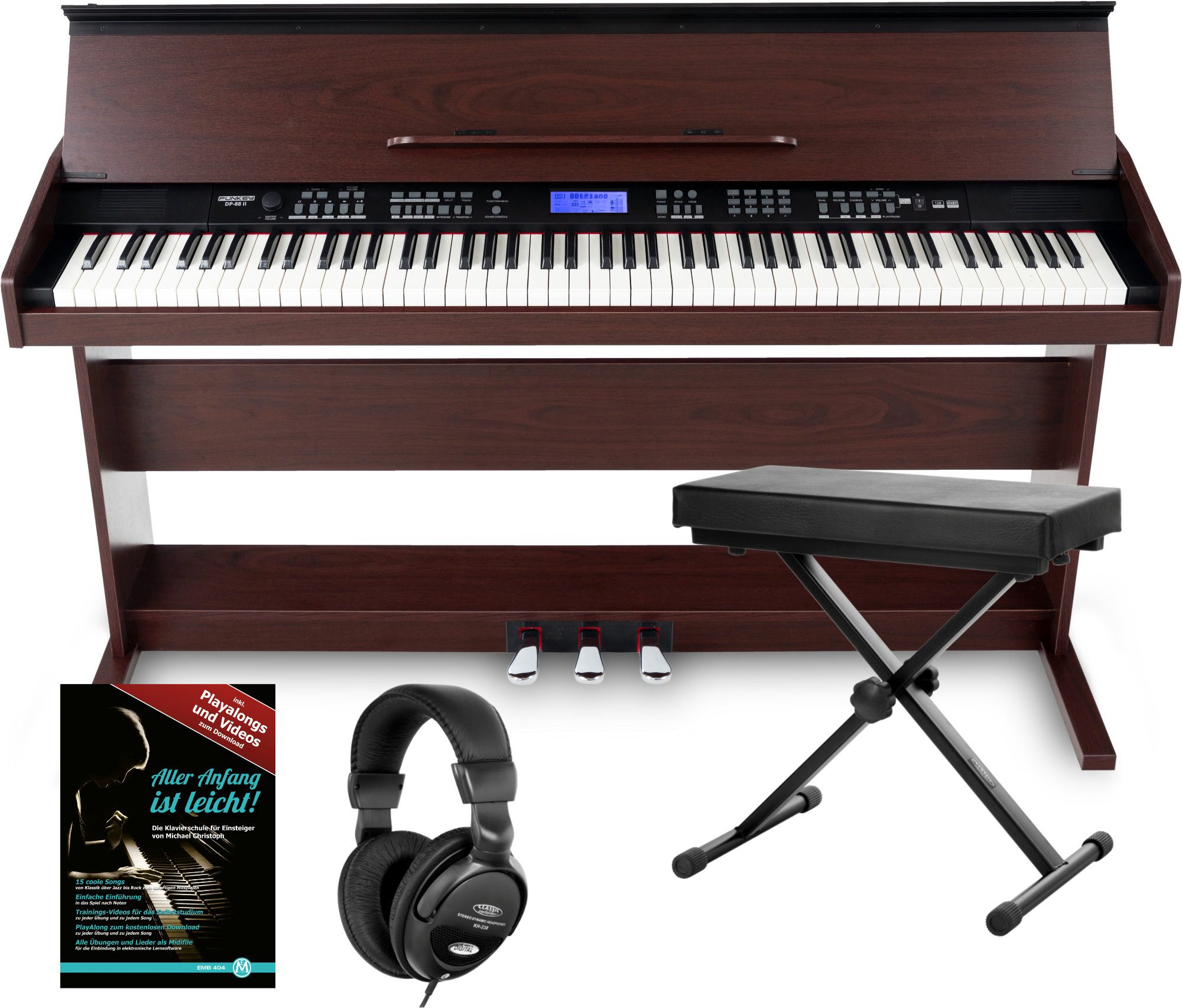 Digitalpiano DP-88 II E-Piano mit 88 anschlagsdynamische Tasten