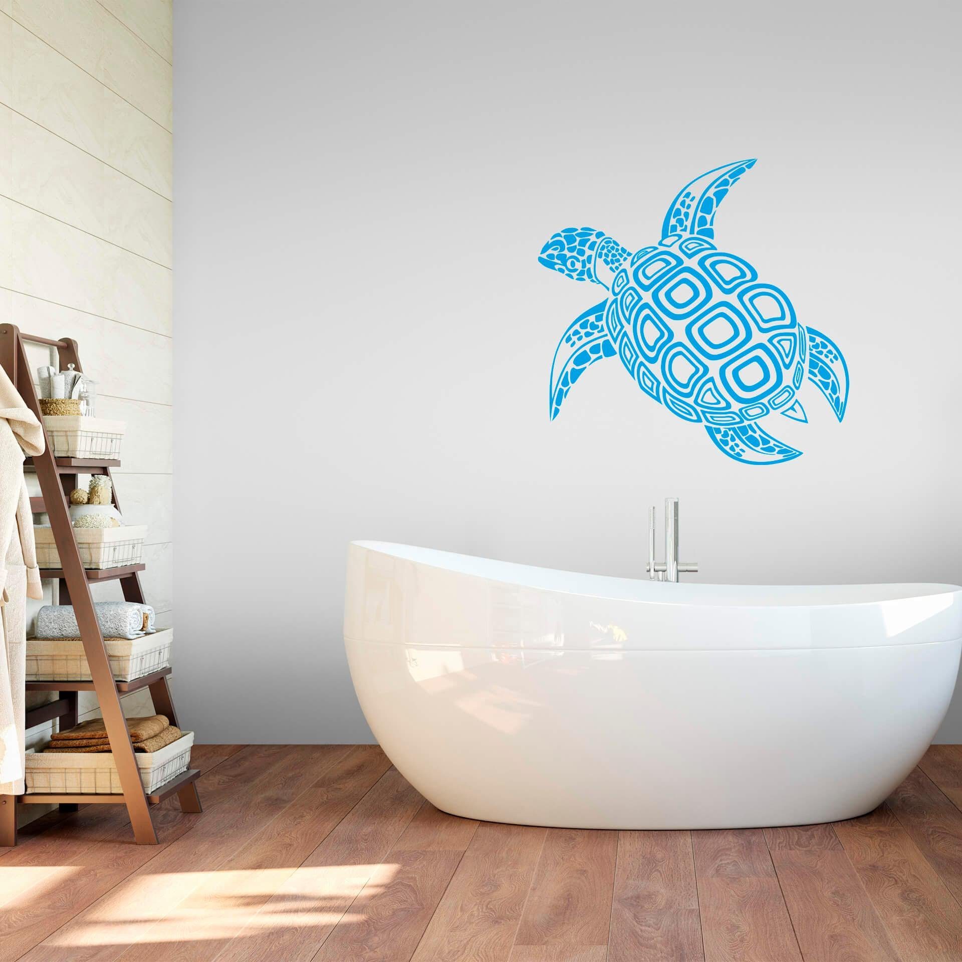 Wall-Art Wandtattoo Schildkröte blau