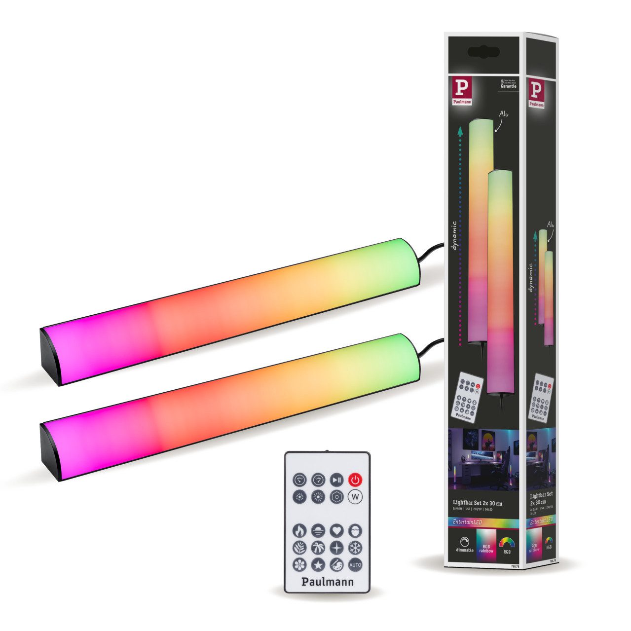Paulmann Lichtleiste Paulmann Entertain LED Lightbar Dynamic RGB 30,5cm, Inkl. Leuchtmittel, Nicht dimmbar ohne Bewegungsmelder