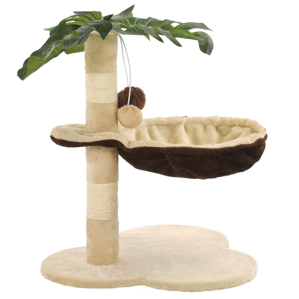 vidaXL Kratzbaum Katzen-Kratzbaum mit Sisal-Kratzstange 50 cm Beige und Braun