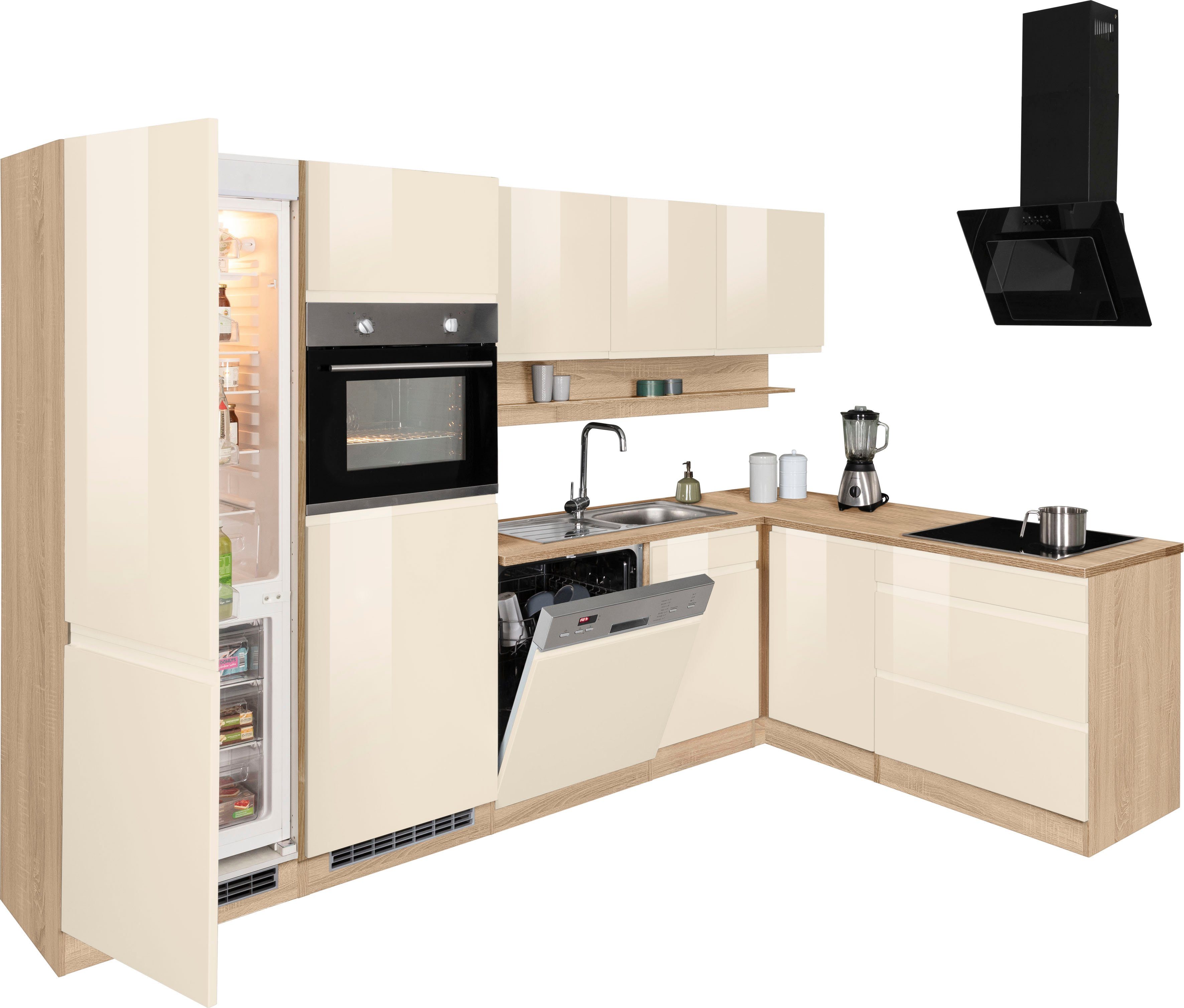 KOCHSTATION Winkelküche KS-Virginia, Stellbreite 290/190 cm cm, wahlweise mit Induktion