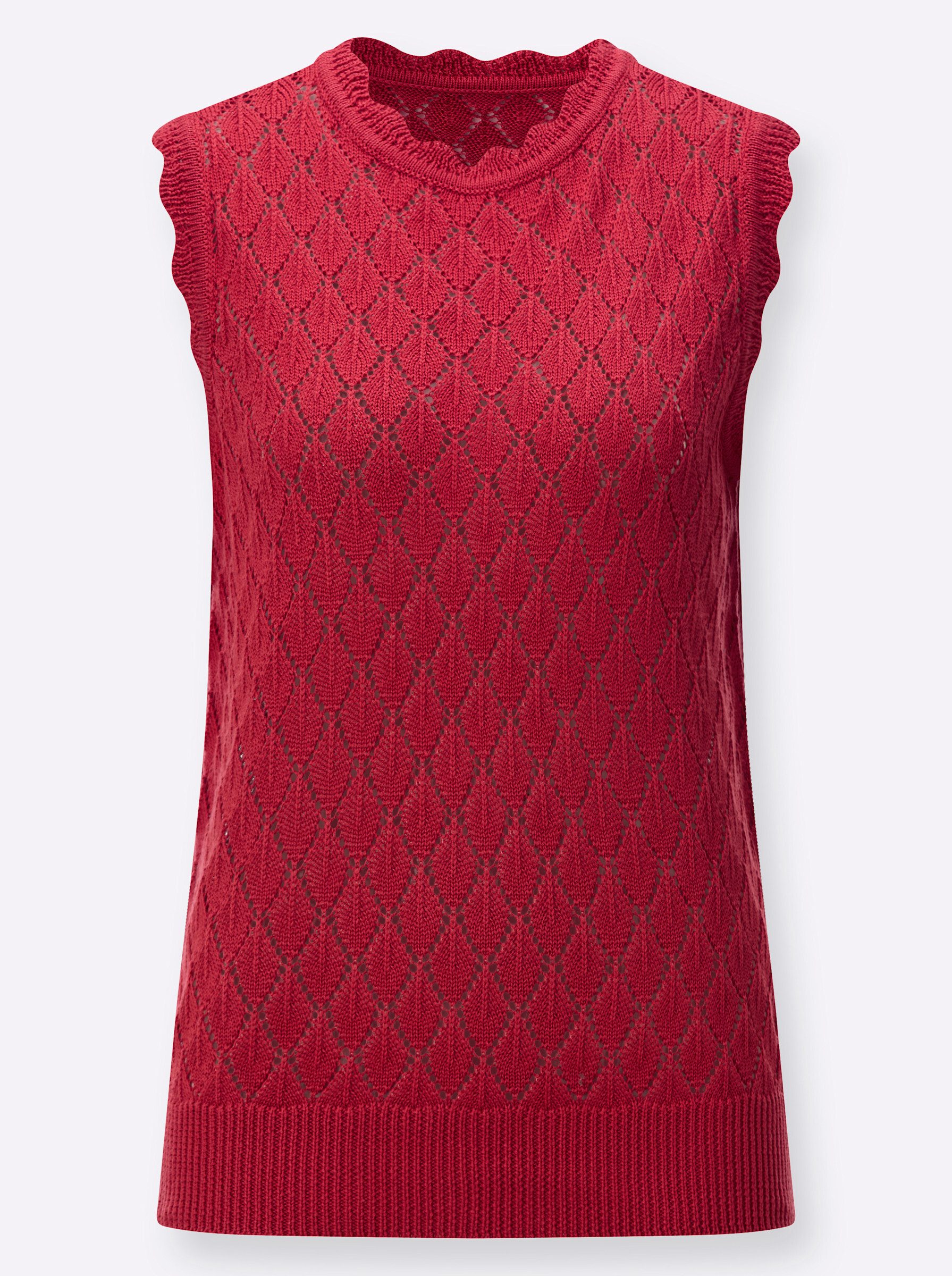 Witt Pullunder Strick-Pullunder Überschnittener Arm Ajour