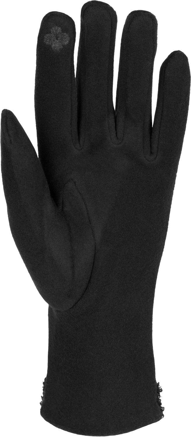 styleBREAKER Fleecehandschuhe Touchscreen Handschuhe Teddyfell Schwarz