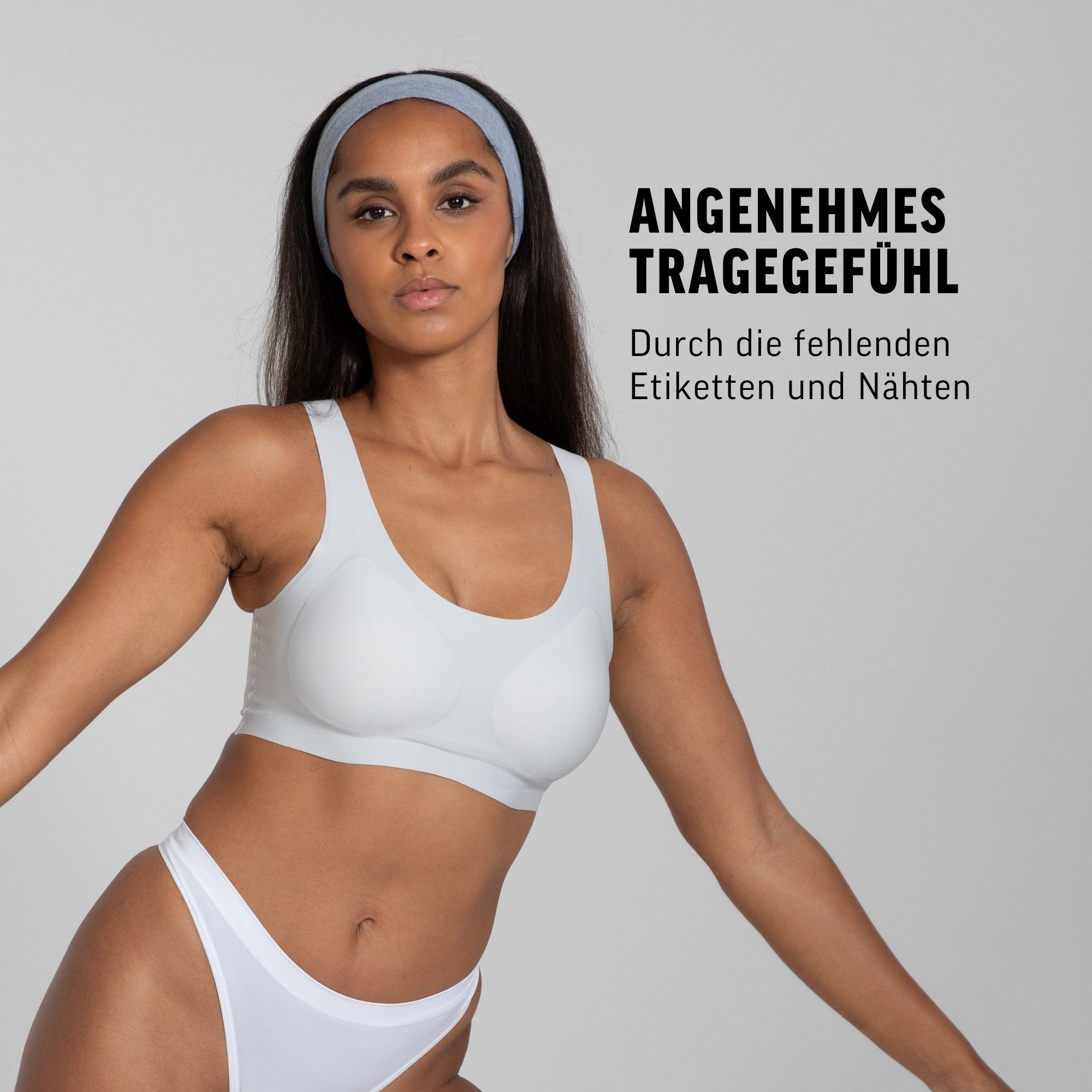 Smilodox Bralette Nysa, Plunge Bralette, leicht bügellos Komfort BH, anpassbare Träger Hochwertige Unterwäsche, dehnbarer Stoff, Plunge Ausschnitt