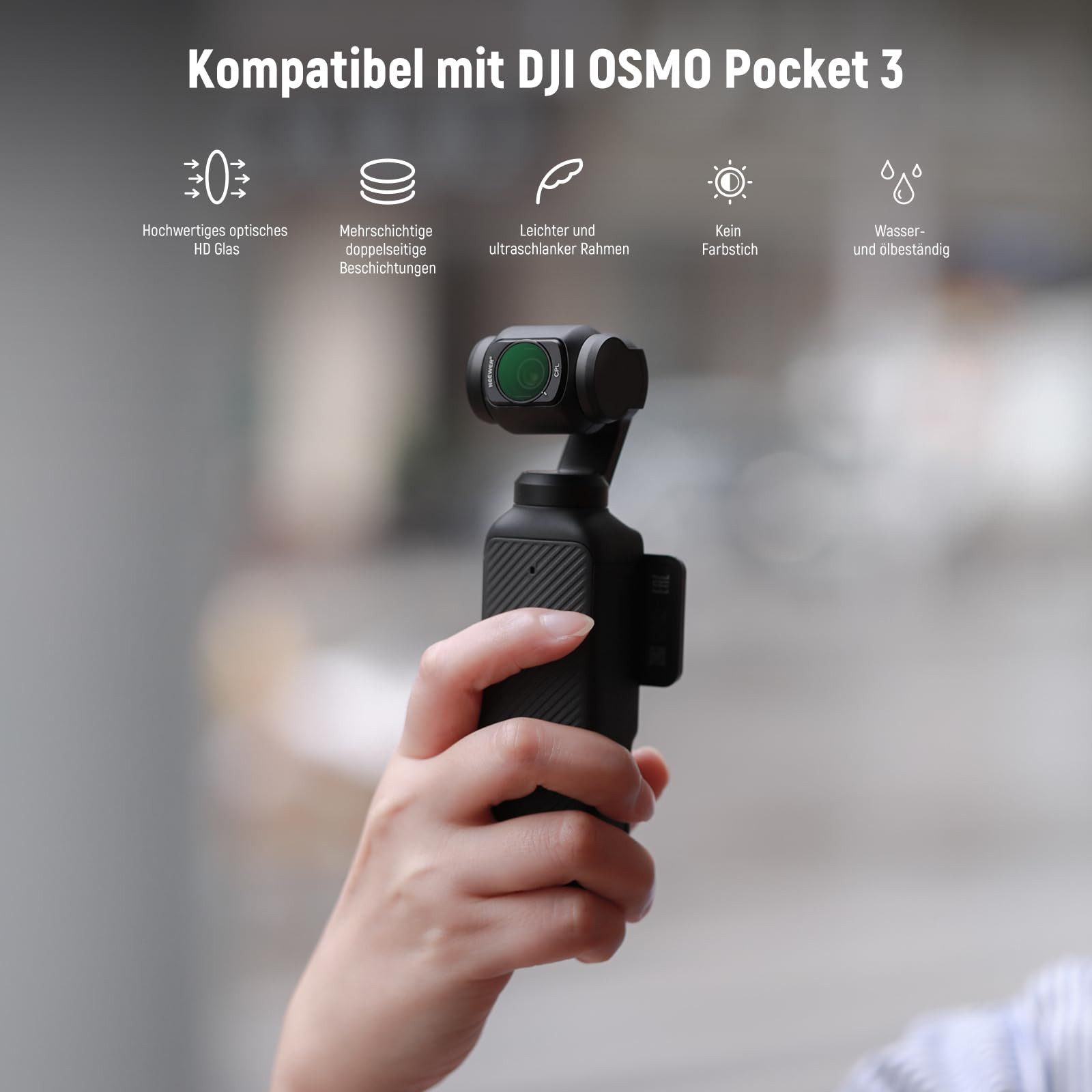 Neewer FL-P5 Magnetisches ND&CPL Filter Set für DJI OSMO Pocket 3 / Pocket 4 Foto-Filter-Sets (4er Pack ND16 ND64 ND256 Polarisationsfilter und Neutraldichte Zu – Bild 2 von 5