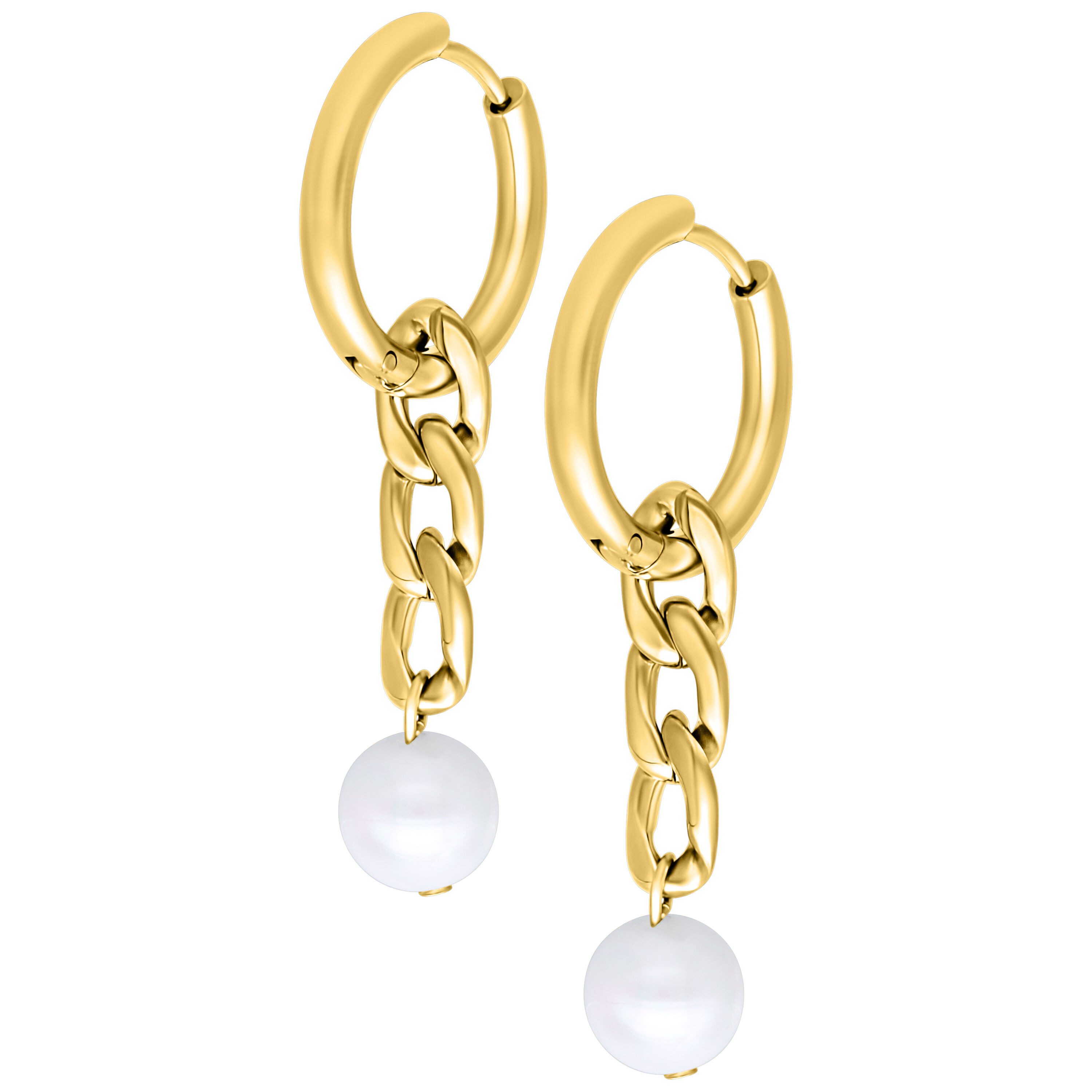 Paar Creolen Little Chunky Synthetic Pearl Hoops für Ohr, 1 Stück