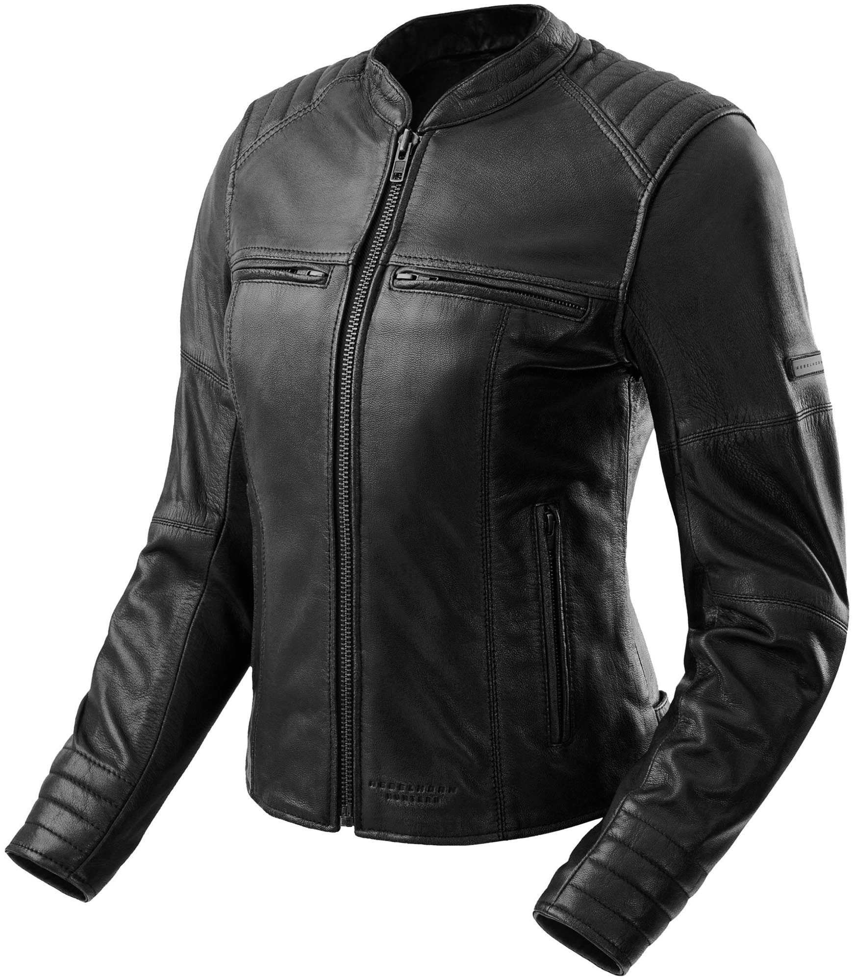 Rebelhorn Motorradjacke Hunter 2 Damen Motorrad Lederjacke Rückenprotektor enthalten,Verbindungsreißverschluss,Ellenbogenpro