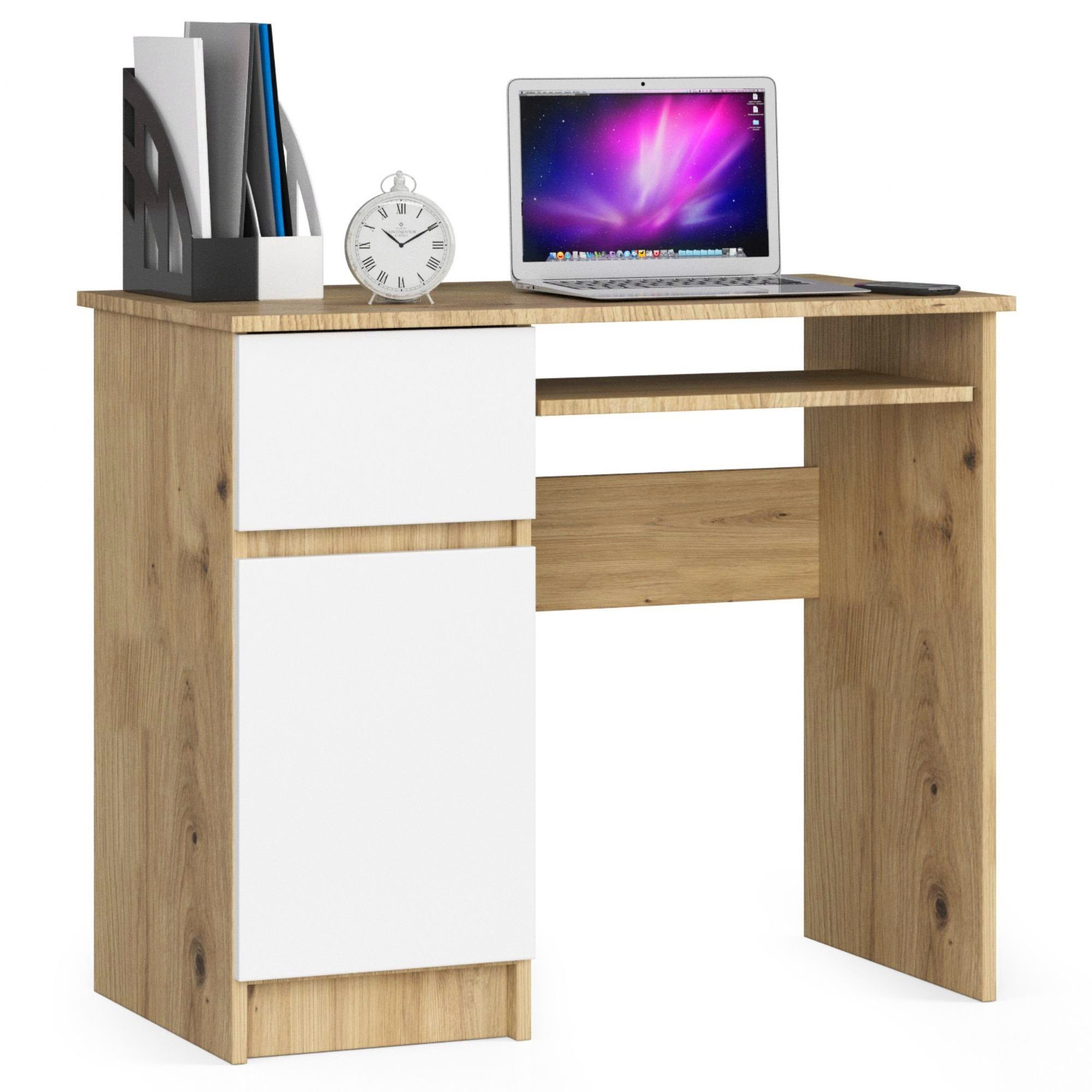 Raumhirsch Furniture Schreibtisch 90 cm Breite - Computertisch 90 cm Breite - Optimale Arbeitsfläche, Hochwertiges Laminat, Stauraum, elegantes Design, Selbstmo – Bild 2 von 5