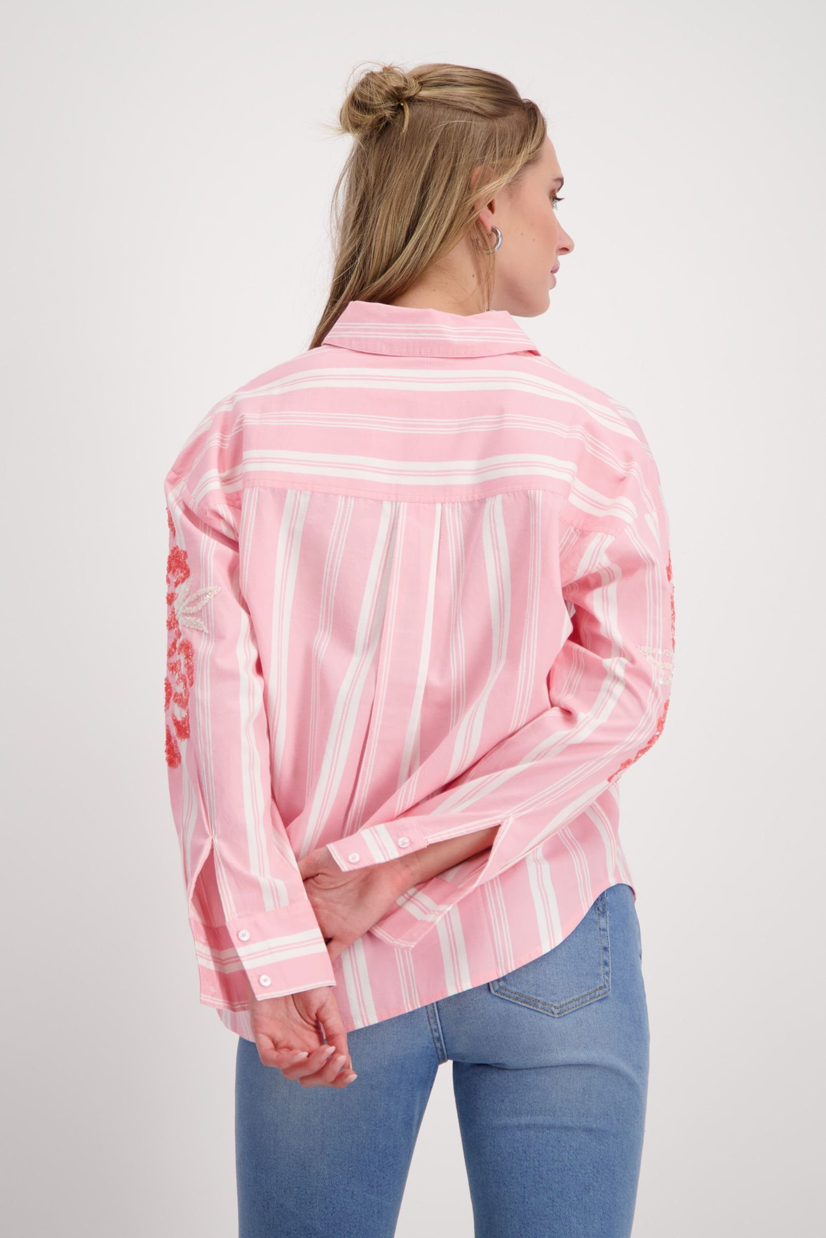 Monari Druckbluse Bluse, pink smoothie gemustert