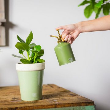 esschert design Zerstäuberflasche 1 Stück Pflanzen Blumen Sprüher Zerstäuber Hand grün Töne Wasser Nebel gold