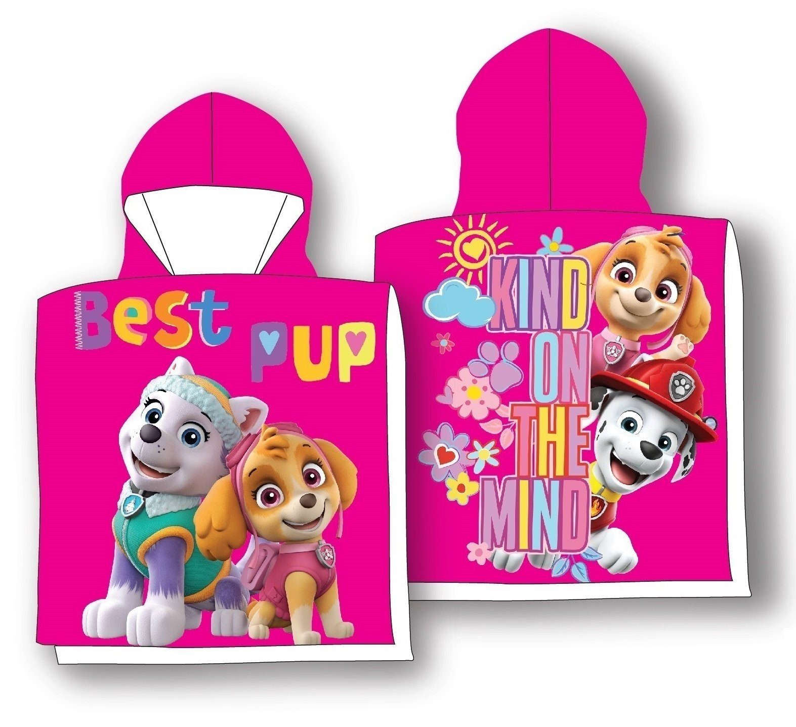 Carbotex Badeponcho Paw Patrol Girls Badeponcho mit Kapuze 50 x 100 cm