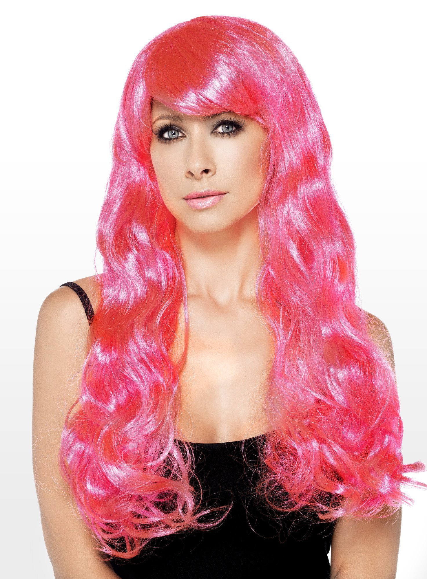 Leg Avenue Kostüm-Perücke Meerjungfrau pink - Kostüm Perücke für Fasching, Meerjungfrau Perücke pink - rosa Damenperücke aus Kunsthaar