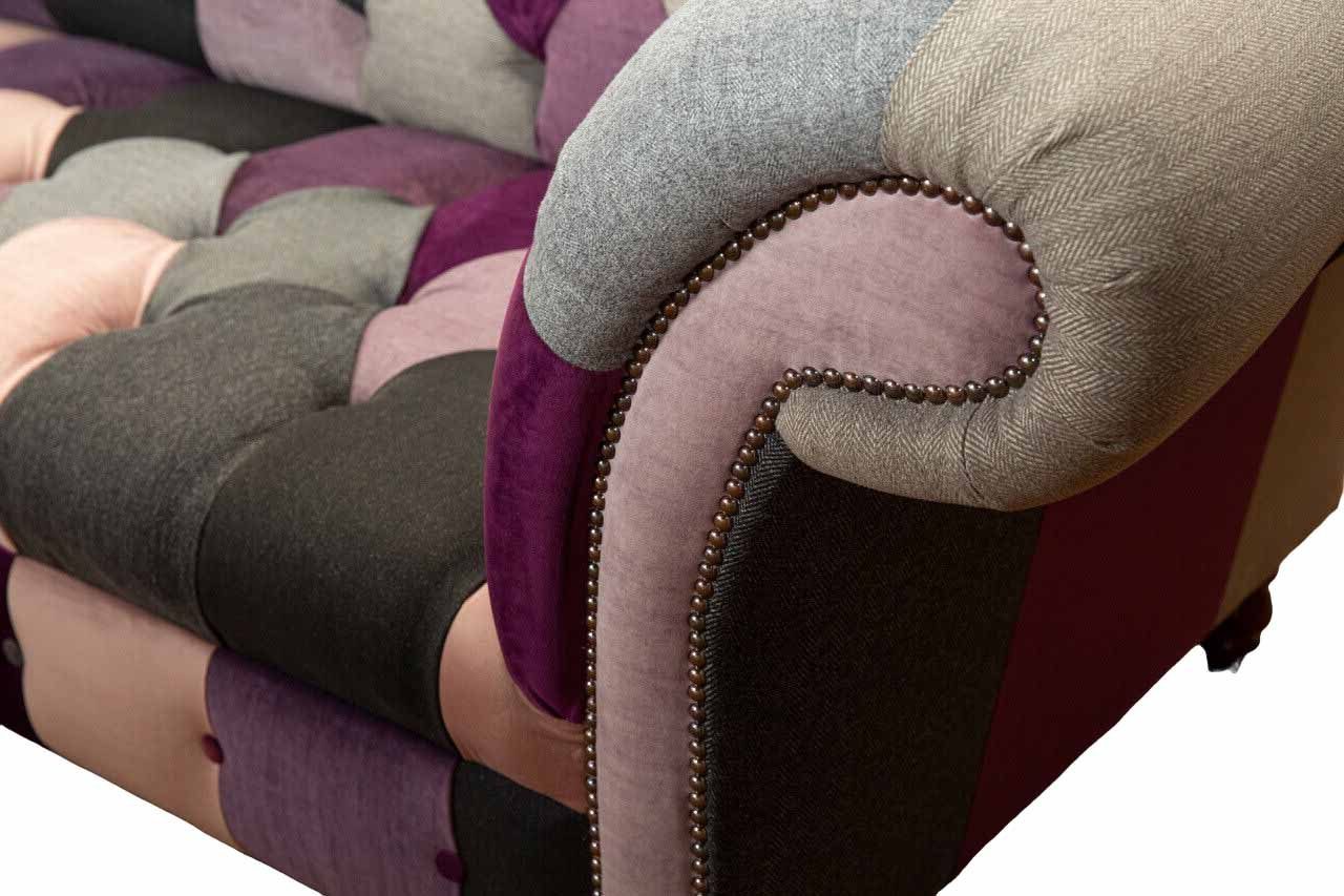 JVmoebel Textil Design Chesterfield Sofas Wohnzimmer Sofa Klassisch Chesterfield-Sofa,