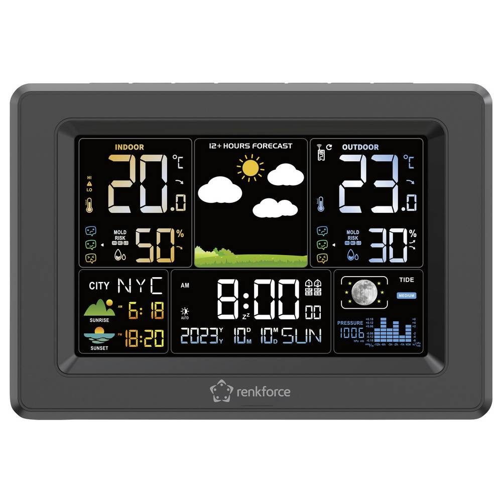Renkforce RF-4883630 Digitale-Wetterstation Anzahl Sensoren max. 3 Wetterstation