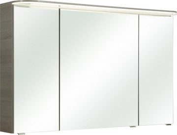 Saphir Spiegelschrank Balto Sprint Badschrank mit LED-Lichtkranz, 120 cm breit, 3 Türen Schalter-/ Steckdosenkombination, inkl. Türdämpfer, 987LM, 12V LED