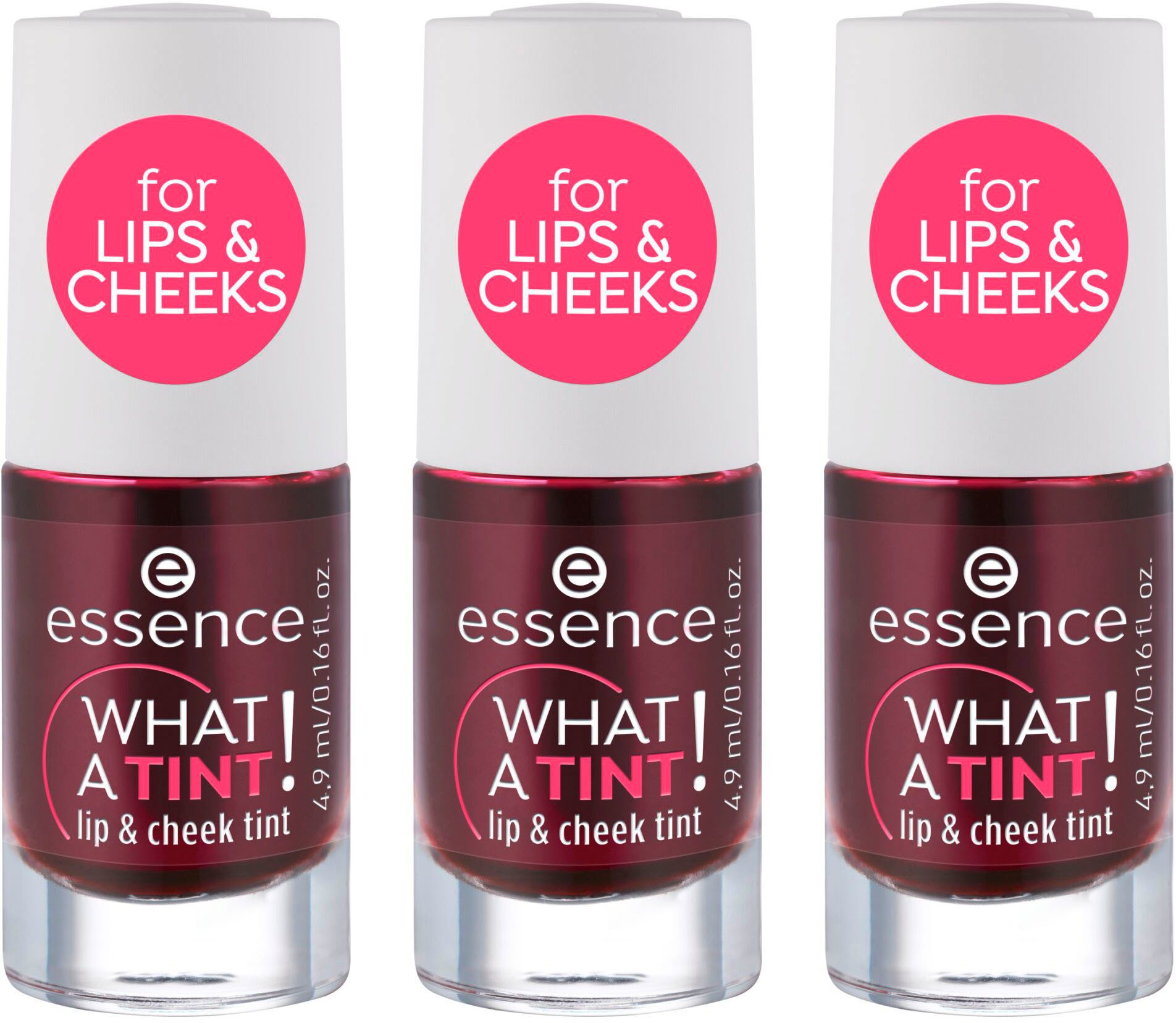 Essence Rouge WHAT A TINT! lip & cheek tint, 3-tlg.