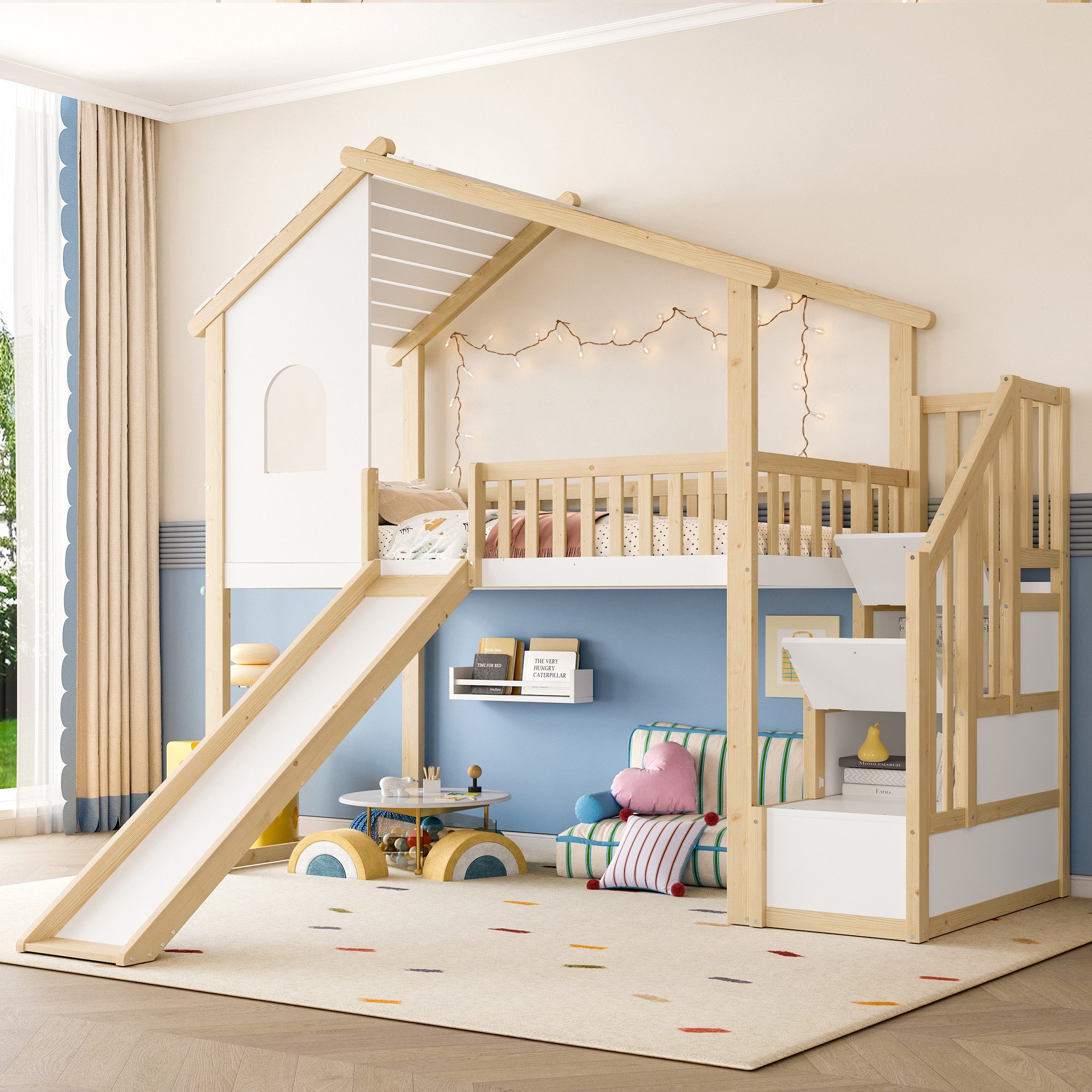 Merax Hochbett (1-St., Hausdesign Etagenbett Stockbett günstig online kaufen