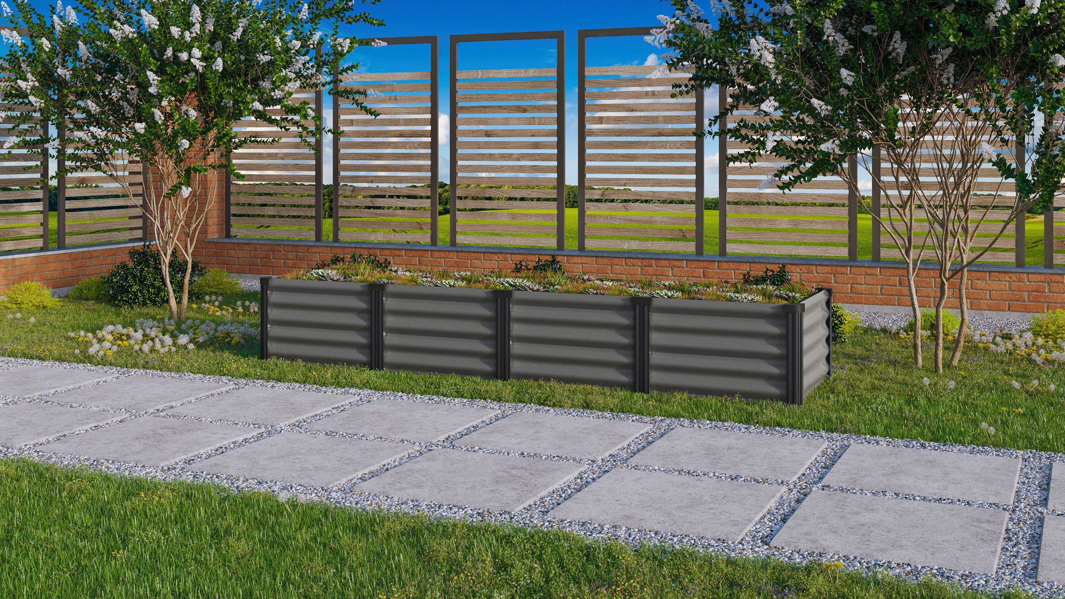 Vitavia Hochbeet Meta In&Out 401 L, BxTxH: 65x245x40 cm, granit/schwarz