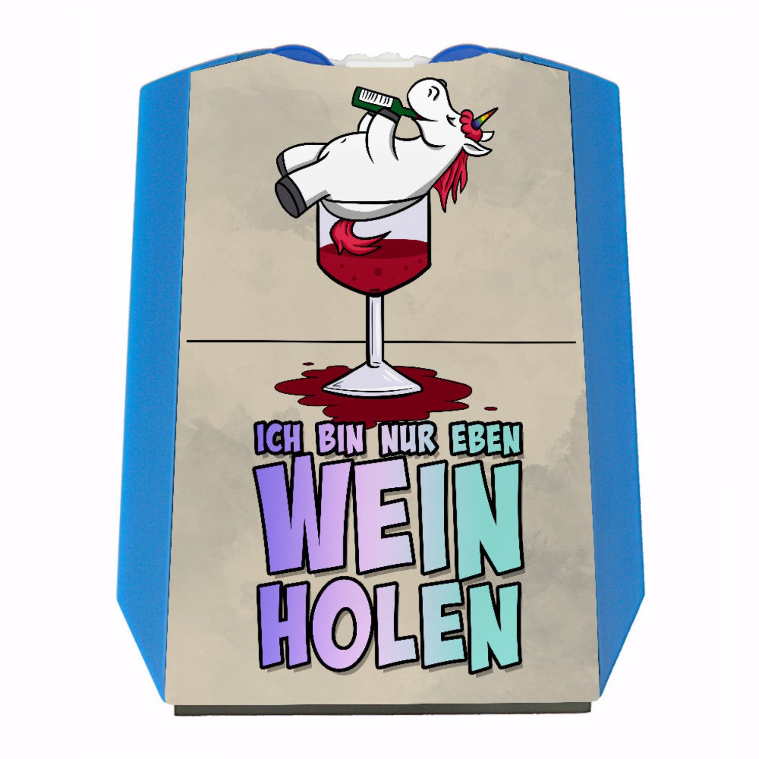 Parkscheibe Ich bin nur eben Wein holen Parkscheibe mit Einhorn und 2