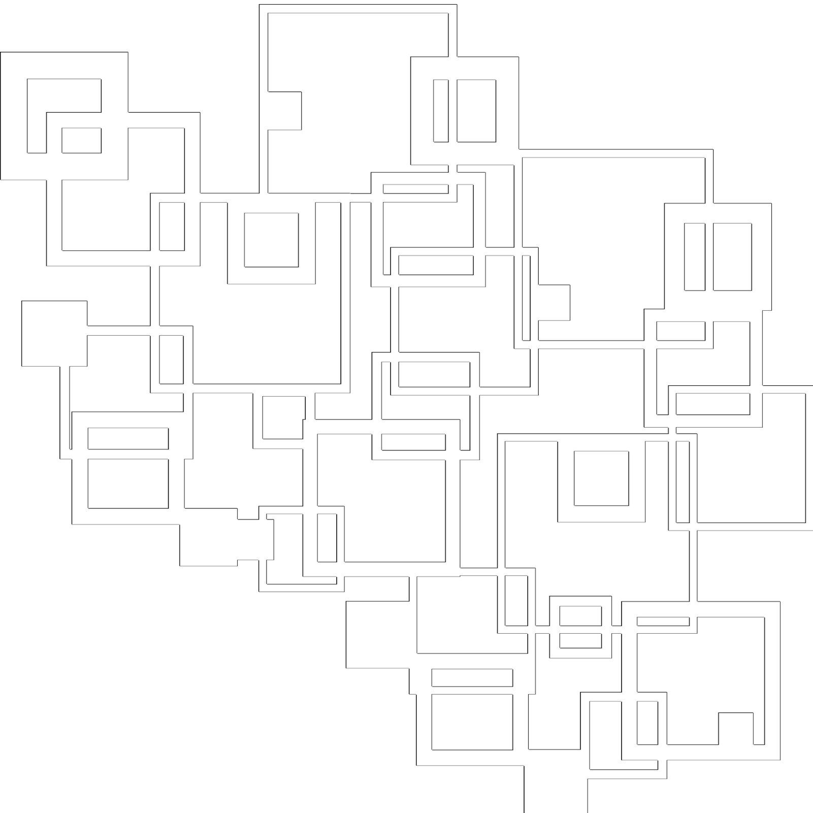 Wanddekoobjekt Rechteckige Linien Metall Wanddekoration, abstrakte,Geometrie