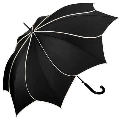 von Lilienfeld Stockregenschirm »VON LILIENFELD Regenschirm Sonnenschirm Hochzeitsschirm Brautschirm Auf-Automatik Blütenform Minou mit Ziernähten«, Blütenform
