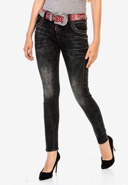 Cipo & Baxx Slim-fit-Jeans mit rockigen Nietendetails