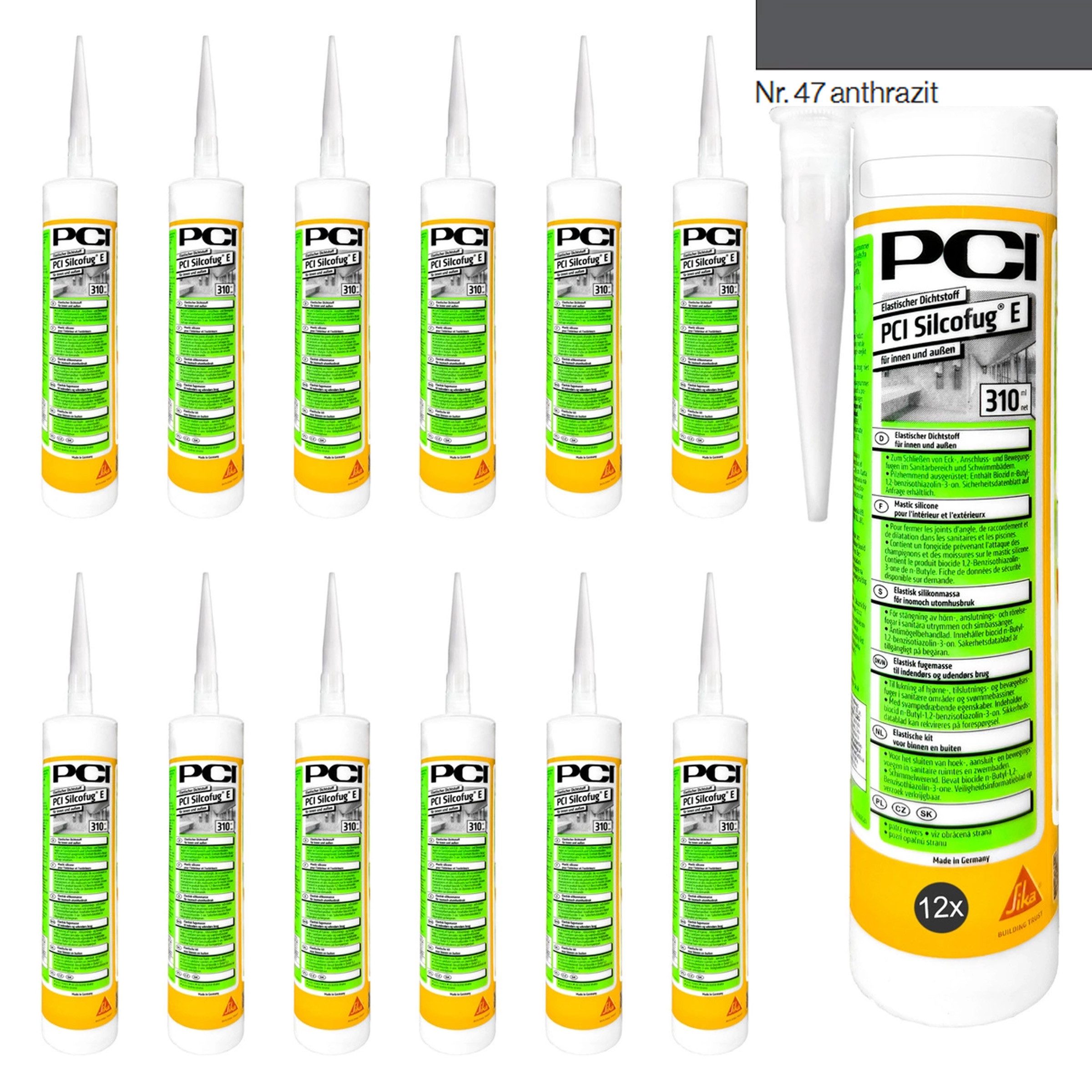 PCI Silikon 12x PCI Silcofug Silikon 310ml Set