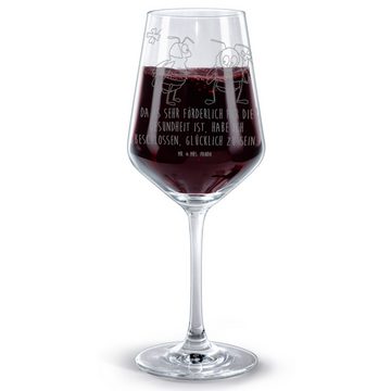 Mr. & Mrs. Panda Rotweinglas Hummeln Kleeblatt - Transparent - Geschenk, Biene Deko, glücklich sei, Premium Glas, Luxuriöse Gravur