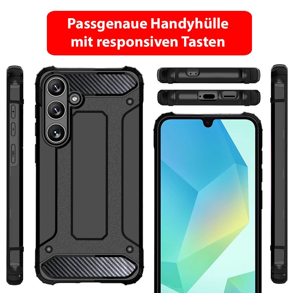 FITSU Handyhülle Outdoor Hülle für Samsung Galaxy A16 Case Armor Cover 6,7 Zoll, Handyhülle Outdoor Case für Galaxy A16 4G/5G Hülle mit Eckenschutz