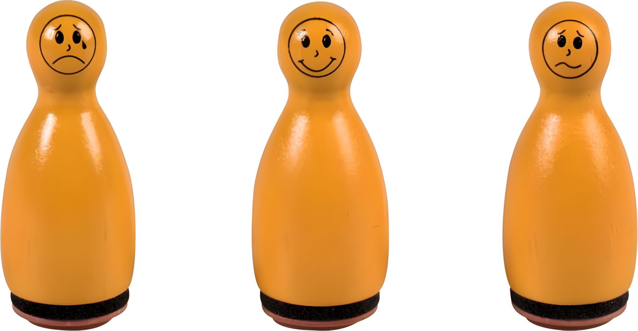 Heyda Stempel HEYDA 204888632 Stempel-Figuren Gesichter Holz farbig lackiert orange