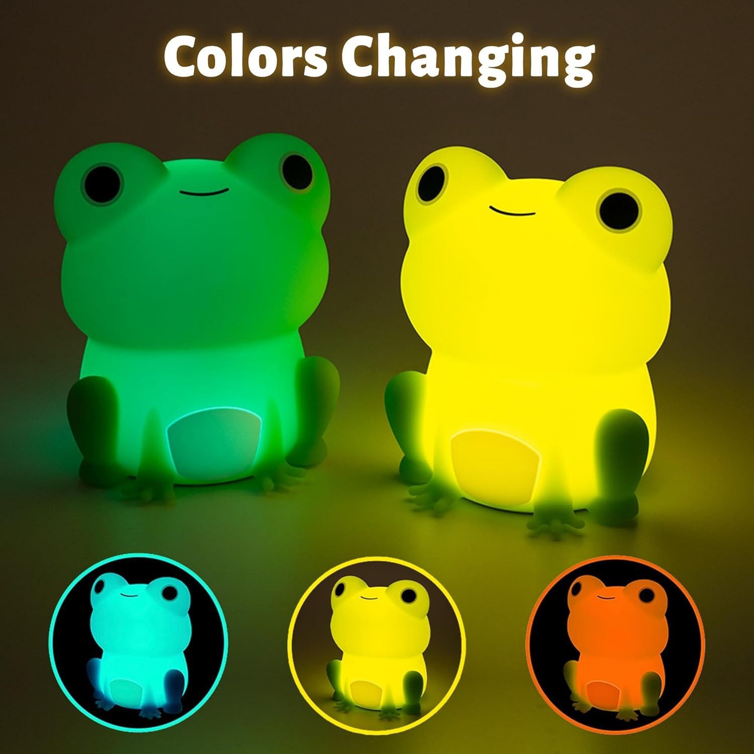 FELIXLEO LED Nachtlicht Süßes Frosch Nachtlicht LED Silikon Lampe für Kinder