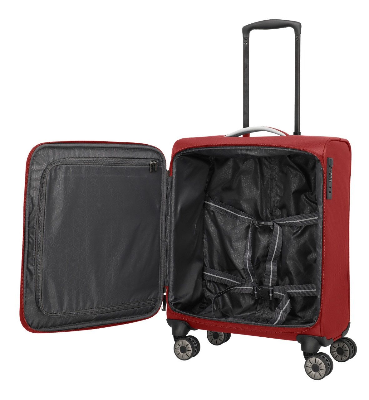 travelite Handgepäck-Trolley JETPACK Max 4 Cabin Handgepäck Koffer, 4 Rollen, Weichgepäck, passend für Ryanair, Condor und viele gängige Airlines