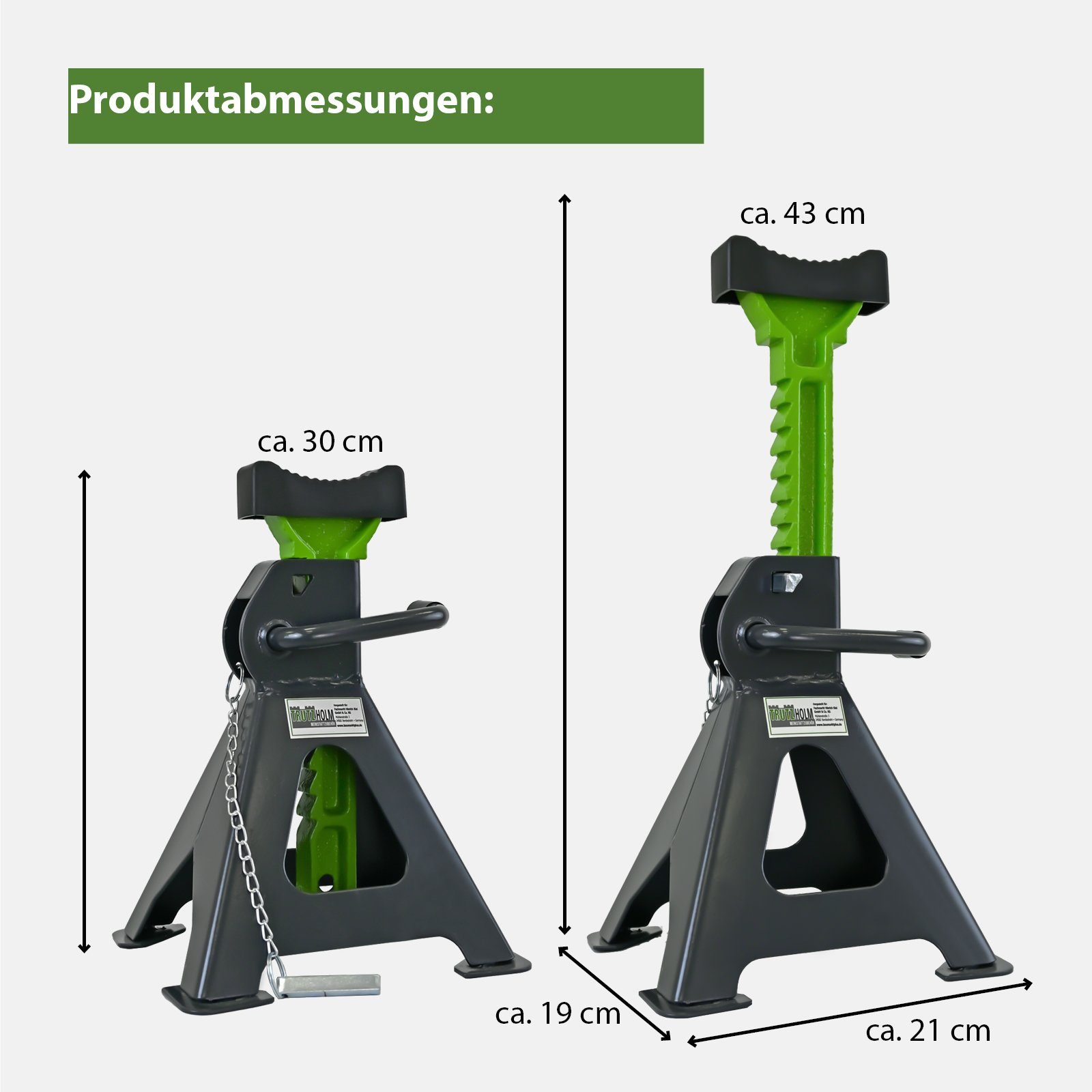 TRUTZHOLM Sägebock Unterstellbock 2 Stück, 3 Tonnen Traglast pro Stütze 300 - 430 mm
