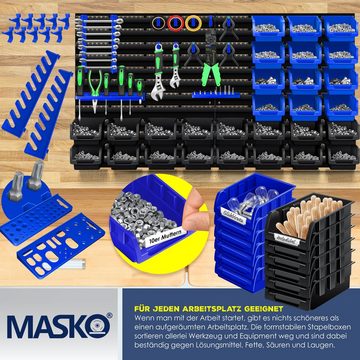 MASKO Stapelbox, Wandregal Stapelboxen Werkzeughalter 45 tlg Box Erweiterung