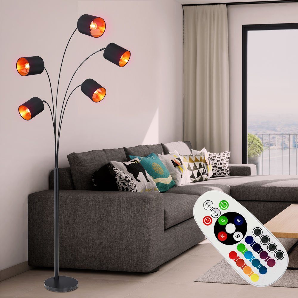etc-shop LED Stehlampe, Leuchtmittel inklusive, Warmweiß, Farbwechsel, Steh Lampe Fernbedienung Textil Leuchte Decken Fluter