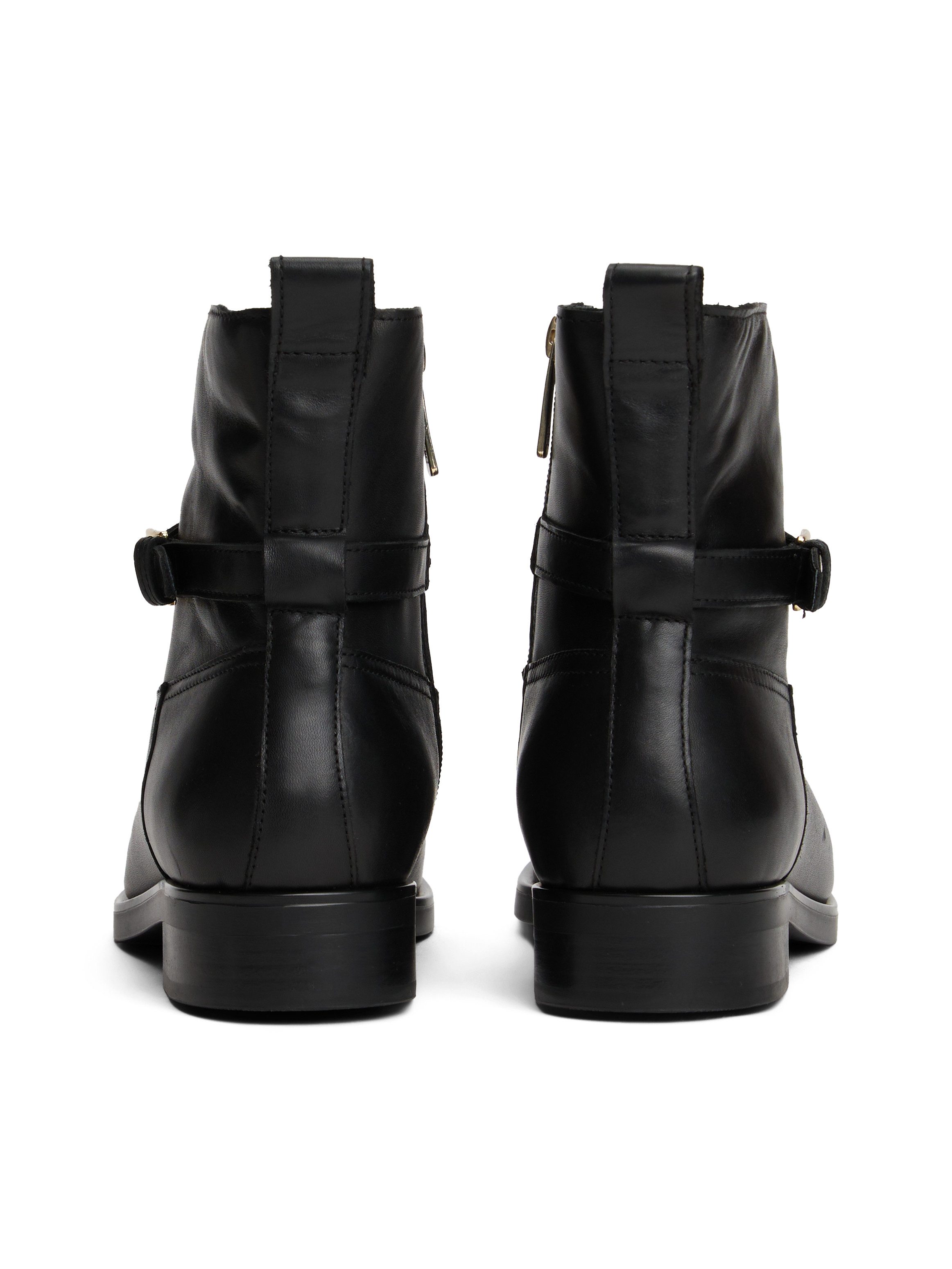 Tommy Hilfiger TH BUCKLE RIDING LEATHER BOOTIE Stiefelette, Blockabsatz, Ankleboots, Businessschuh mit Zierschnalle