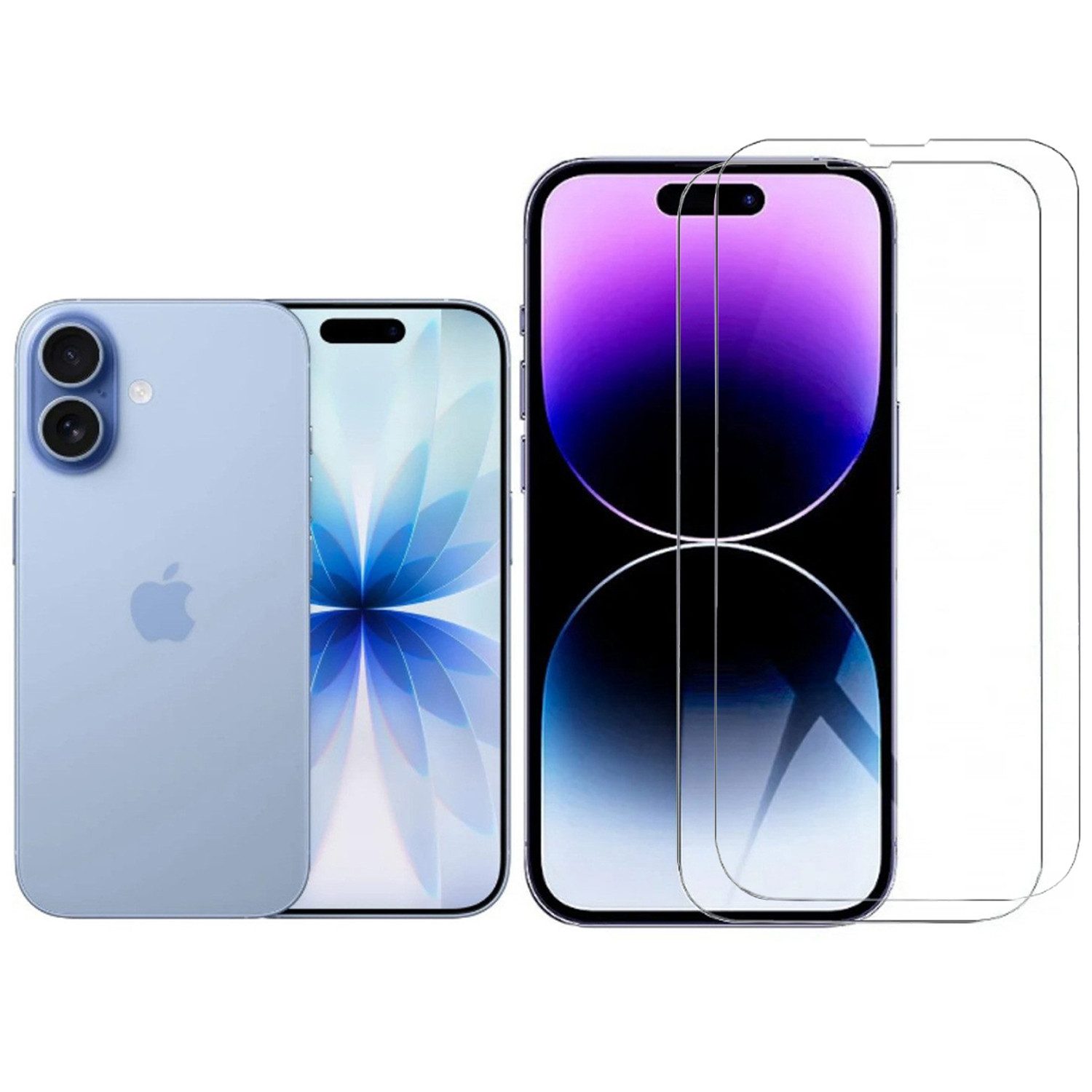 CLM-Tech Displayschutzglas 2X für iPhone 17 6,1 Zoll, Panzerglas Folie - Blasenfreie Anbringung und kratzfest -, 2 Stück, Anti-Fingerabdruck