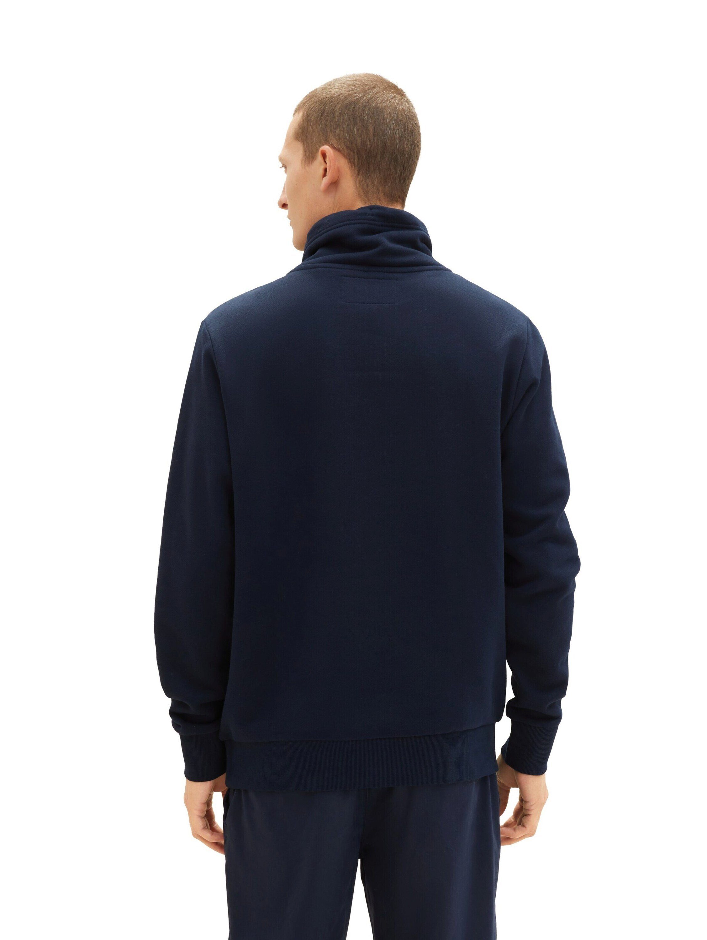 TOM TAILOR Herren Hoodie Mit Logo-Print – Regular Fit, Sky Captain Blue, Aus Weichem Sweat