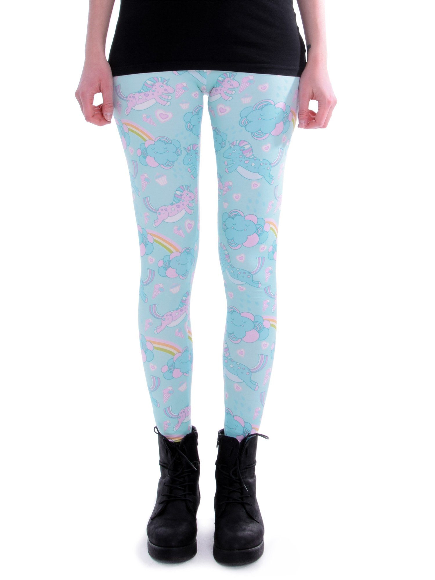 Leggings Unicorn Line Leggings, Einhörner Leggings (Einheitsgröße S-L)