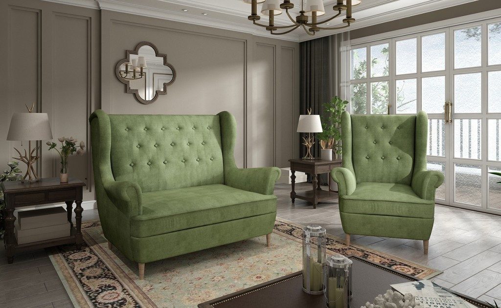 Xlmoebel Polstergarnitur Chesterfield Couch 2+1 Sitzer Sofagarnitur in elegantem Design, (Sofagarnitur, 2-tlg., 2+1 Sitzer), Made in Europa