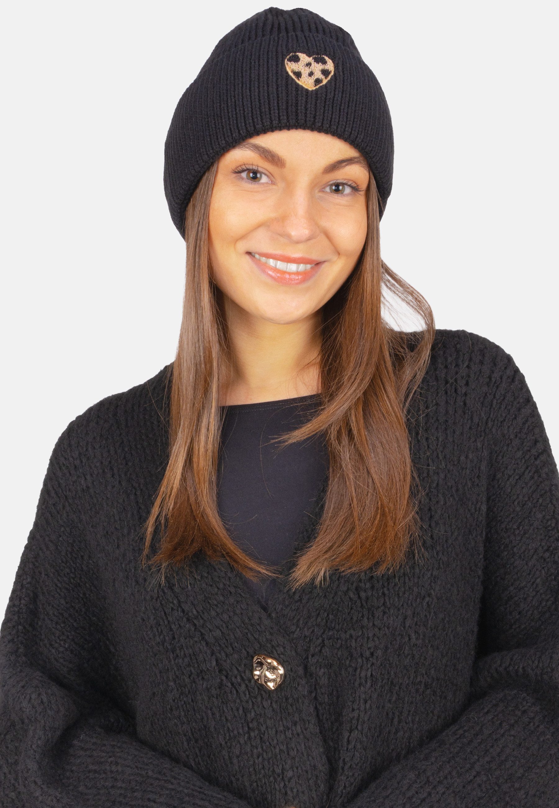 Seasons of April Strickmütze ZOE (1-St) Damen Mütze mit Herz – Beanie Strick, weich, warm & modisch
