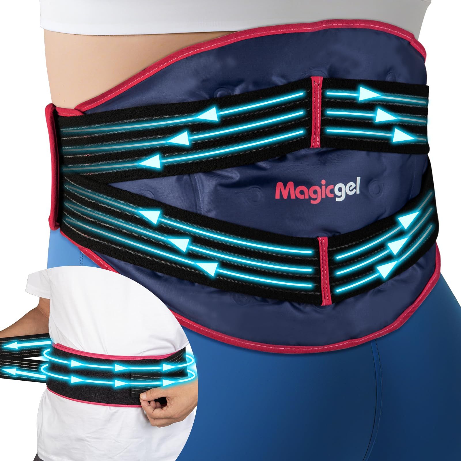 Magic Gel Wärmepad Eis Kühlpads für den Rücken Rücken-Eisbeutel Kühlpack aus Gel, 1-tlg., Kühlkissen Coolpack mit Kompression Kühlakku Kühlkompresse